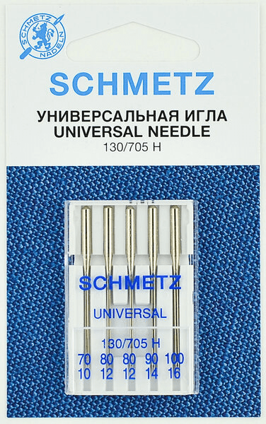 Иглы Schmetz универсальные (70x1, 80x2, 90x1, 100х1), 5 шт в Заозерном