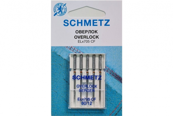 Иглы Schmetz для оверлока ELx705 CF №80, 5 шт в Заозерном